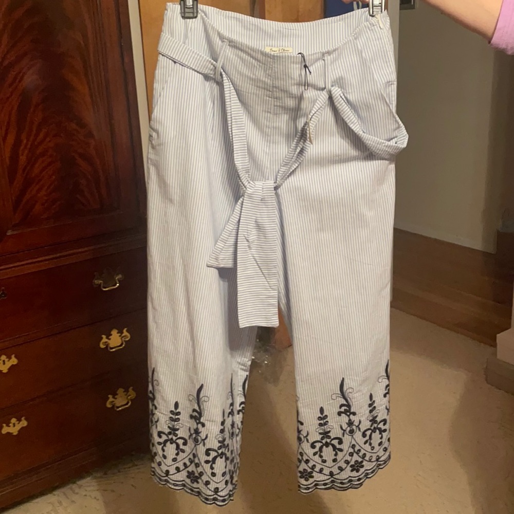 NWT Women’s Seersucker Flair Ankle Pants